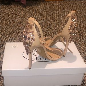 New shoes with diamonds on the heels